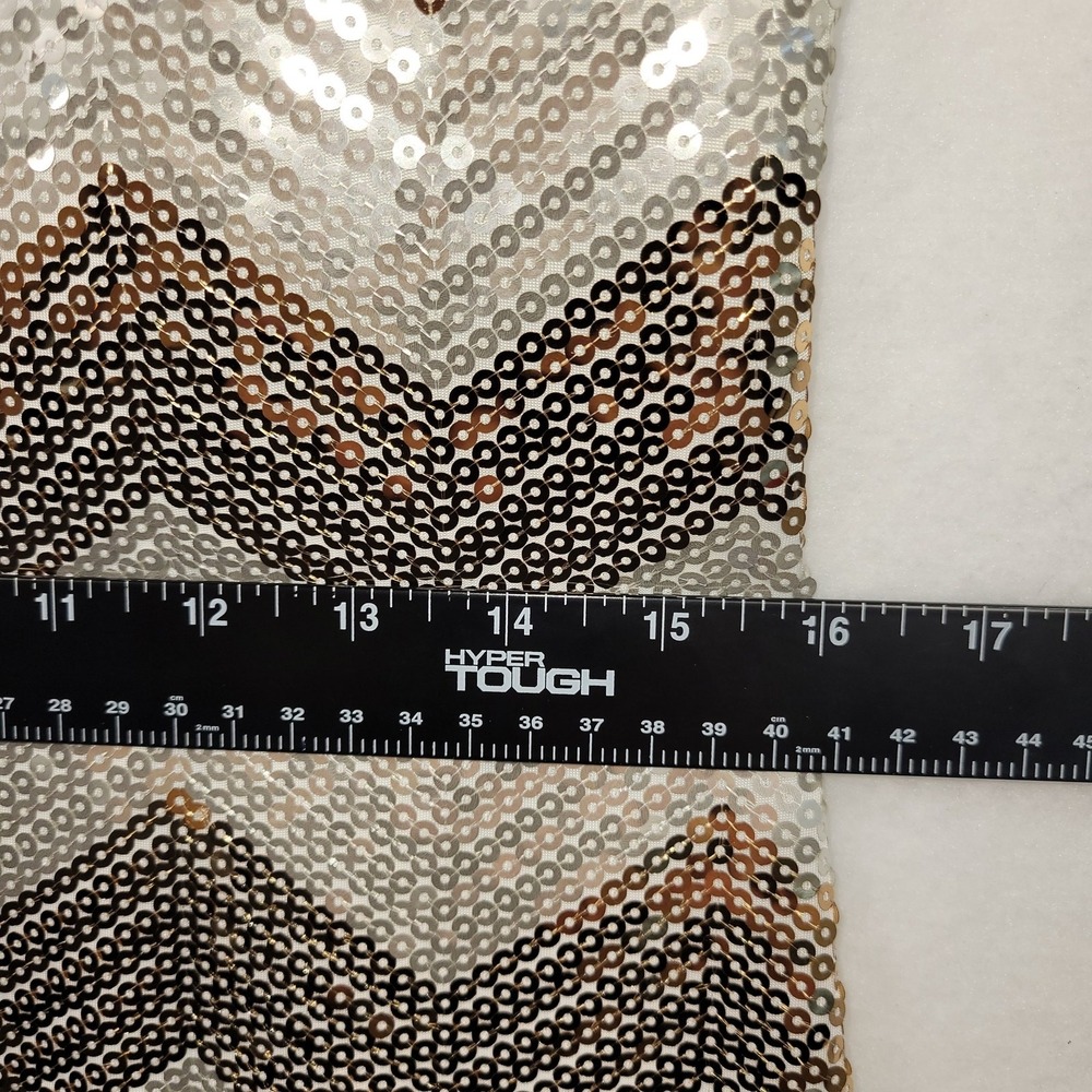 White House Black Market Dress Womens Small Metallic Sequin Chevron Sheath Mini - Picture 9 of 11